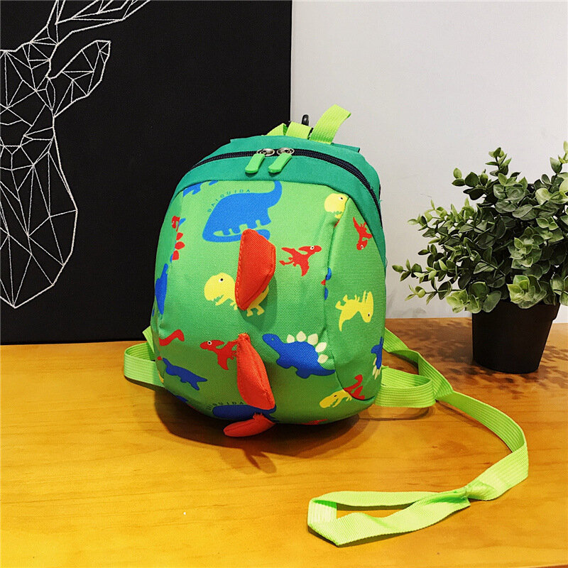 Mochila escolar con cuerda de tracción para niños, mochila de dibujos animados con cremallera de gran capacidad, ligera, impermeable, antipérdida