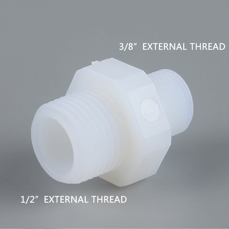 Rosca externa de 3/8 "macho a 1/2", accesorio de tubería de nailon de plástico, cambio de diámetro de 16-20MM, conexión recta, filtro de agua RO para acuario
