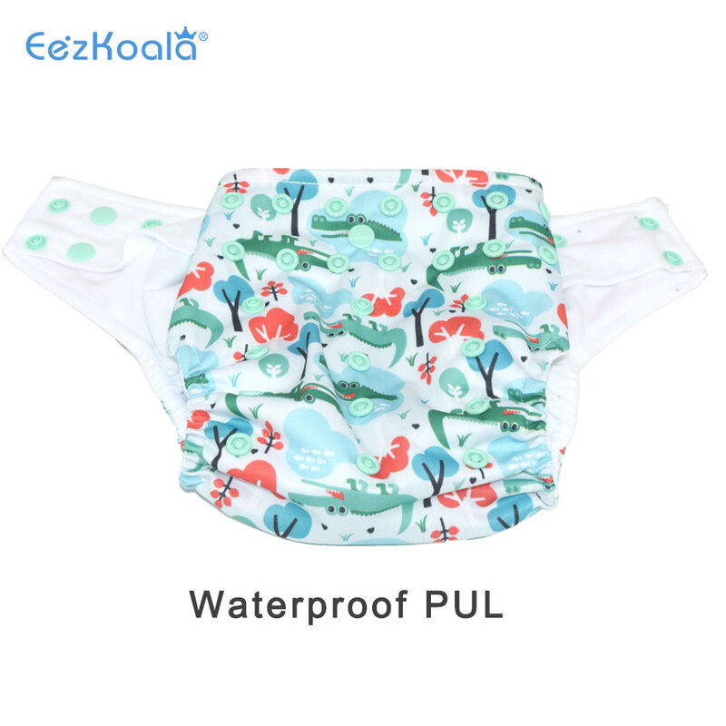 Eezkoala-fralda de pano ecológica, bolso para bebês, com dois bolsos, lavável, ajustável