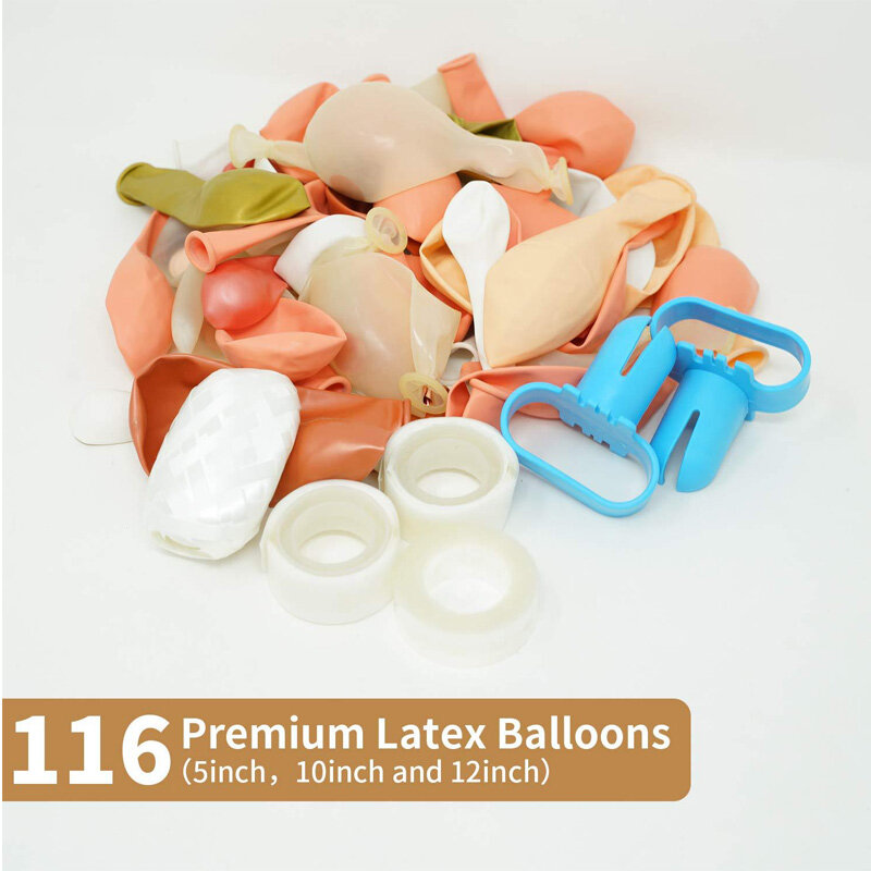 Ballons en Latex, 116 pièces, décorations pour mariage, anniversaire, fête prénatale, arc, guirlande de célébration, macaron rose et blanc