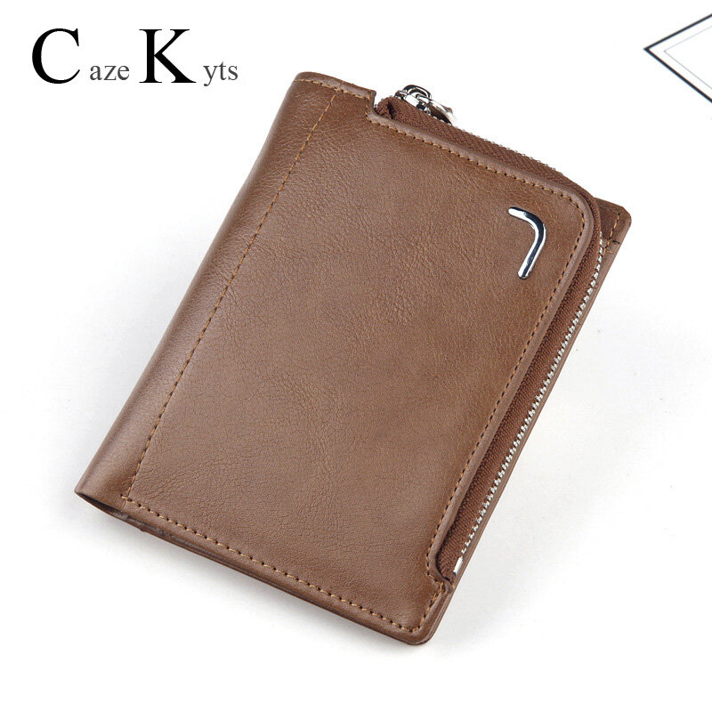 Новый мужской кошелек, короткий ретро-стиль, классическая сумка на молнии с несколькими карманами для карт, кошелек для монет большой емкости