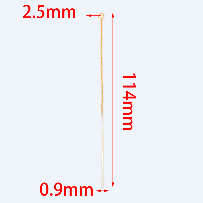 10ชิ้น Dainty GOLD EAR threader CHAIN earwire กับ JUMP Ring (GB-1299)