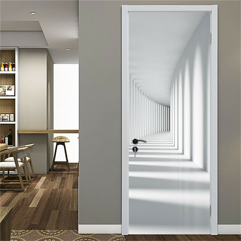 3D Tür Dekoration Tapete Moderne Design Tür Aufkleber Selbst-klebstoff Wasserdicht Poster Home Tür Erneuern Wandbild Aufkleber deur aufkleber