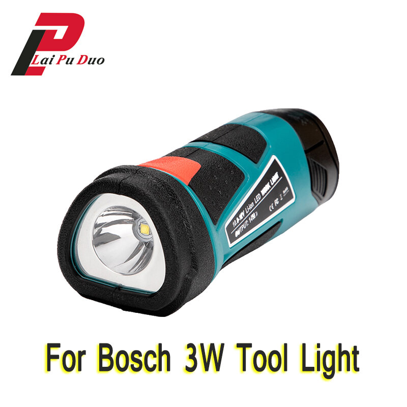 Cocok untuk Bosch dalam ruangan dan luar ruangan 3W alat pencahayaan digunakan untuk Bosch 10.8V baterai Lithium ion BAT413A/BAT411/BAT412A