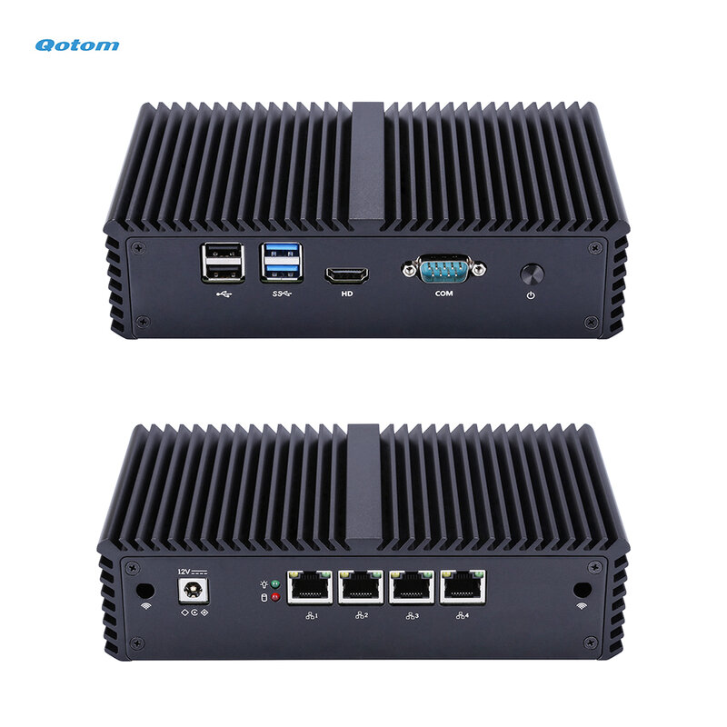 Qotom 4x Intel I225V 2,5G LAN мини-ПК I7-5500U процессор HD 1,4/RS-232/ USB маршрутизатор для домашнего офиса брандмауэр