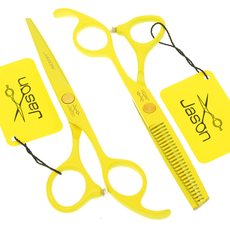 Jason-tesouras de corte e desbaste, 5, 5 polegadas, para barbeiro, salão de cabeleireiro, ferramentas de styling, a0072d