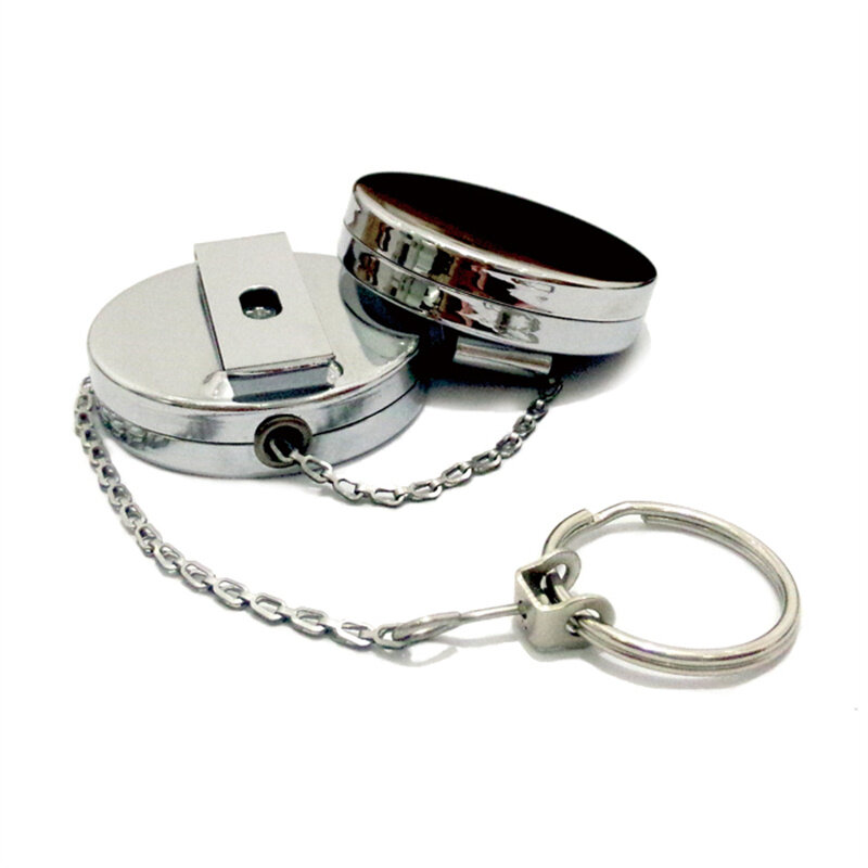 Nuovo anello portachiavi retrattile ID Badge cordino nome Tag porta carte Recoil Reel Clip da cintura custodia in metallo coperture in metallo 5cm