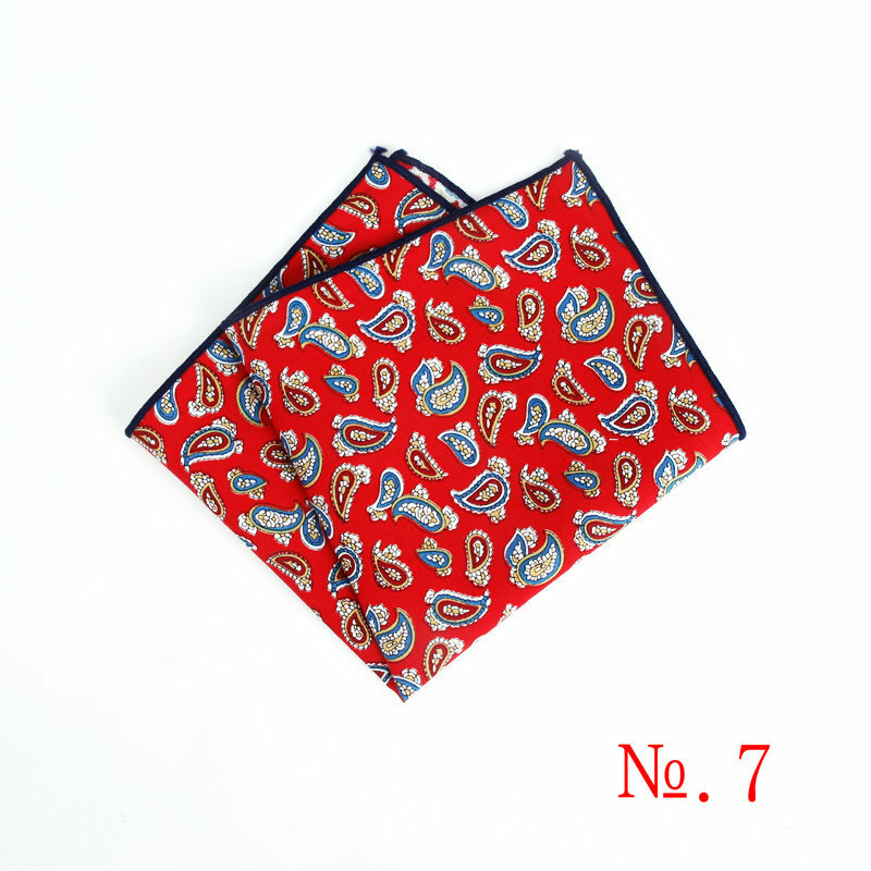 Cotton Handkerchief New 24x24cm Printing Flower Paisley Pocket Squares Fashion Vintage Suit Vintage Pocket Towel Hanky for Men