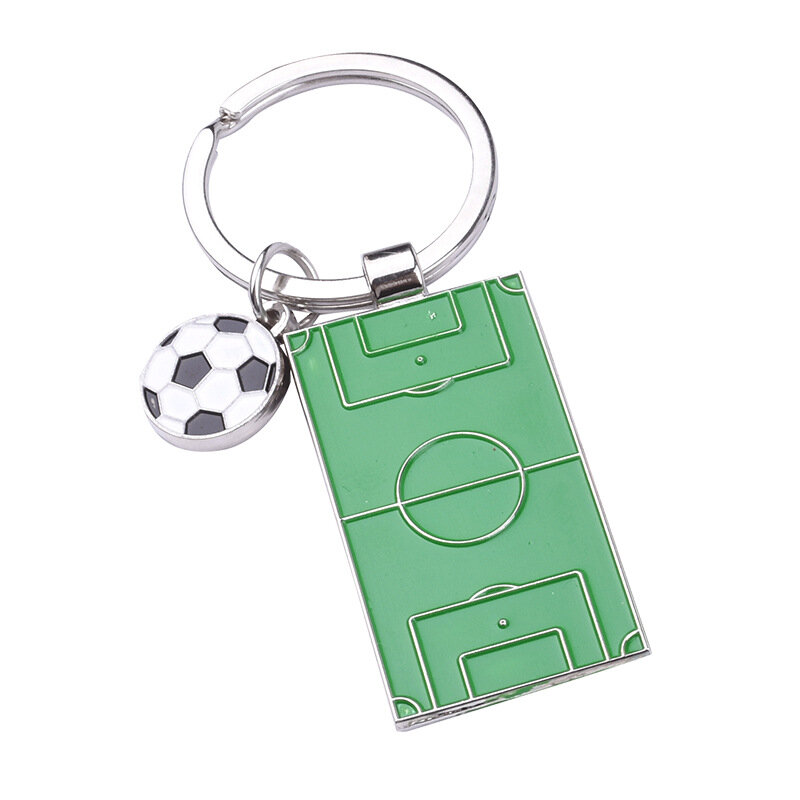 Porte-clés de terrain de football pour hommes, porte-clés d'ornement de terrain de football, souvenir de sport de terrain de jeu, porte-clés de football, cadeau de bijoux de GérClub