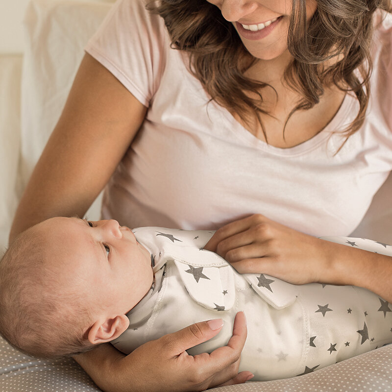 Selimut Bedung Bayi Pembungkus untuk Bayi Baru Lahir Selimut Bedung Dapat Disesuaikan untuk Bayi Laki-laki & Perempuan Bedung Katun Organik Lembut
