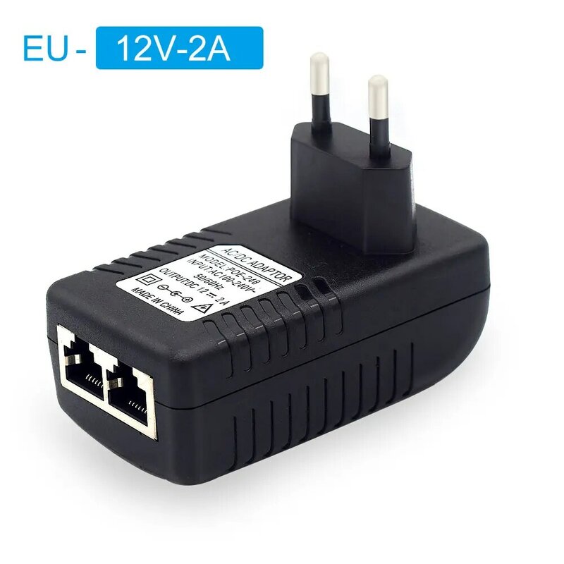 Hot 48V 0.5A 24W Poe Injector Voor Ip Camera Cctv Security Surveillance Poe Voeding Ethernet Adapter Telefoon us Eu Uk Plug
