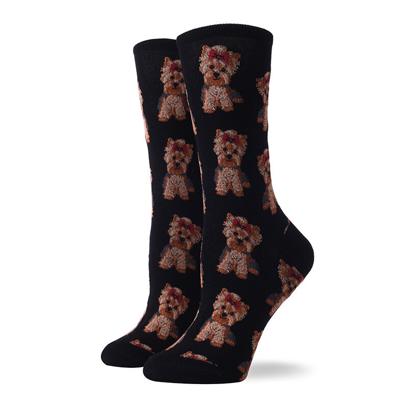 Peonfly meias de algodão femininas divertidas, meias fofas, meias de esmeril, estampa animal, original, elefante, gato, cachorro, porco, papagaio, coruja, kawaii, desenhos animados, harajuku