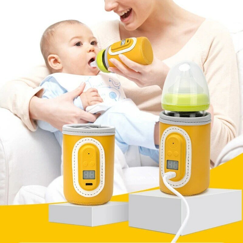 Penghangat botol bayi, penghangat botol pemanas makanan bayi portabel 2023 USB, penutup pemanas isolasi termostat