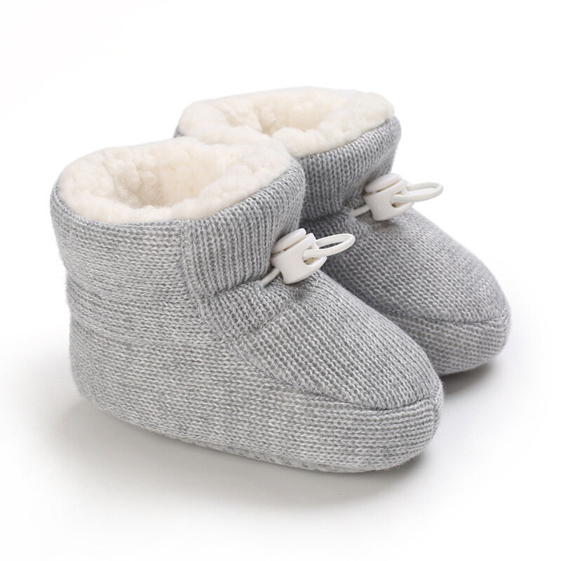Botas de algodão quente de crianças, pré-walkers recém-nascidos, sapatos unissex, calçados de malha, primeiros caminhantes, bebês meninos e meninas, inverno