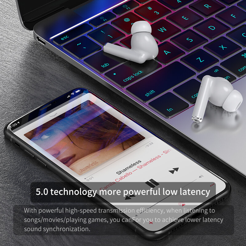 A8 bezprzewodowe słuchawki TWS Bluetooth 5.0 sterowanie dotykowe słuchawki sportowe wodoodporne słuchawki douszne z redukcją szumów dla smartfonów