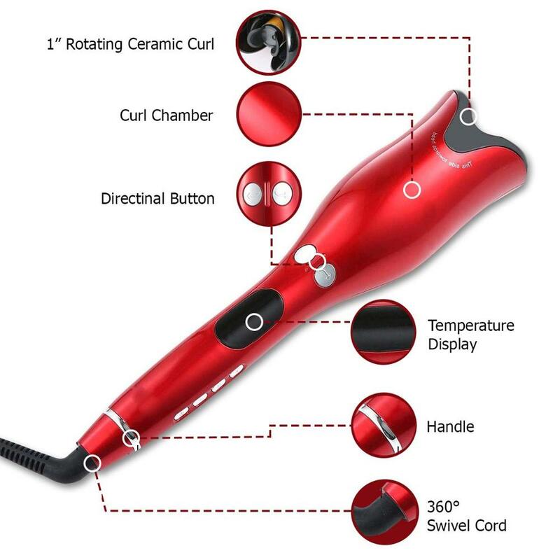 Modelador de cabelo automático sem fio cerâmico curling iron tongs modelador de ar ondulação varinha ondulação do cabelo vacilar styler ferramentas portátil cabelo crimper
