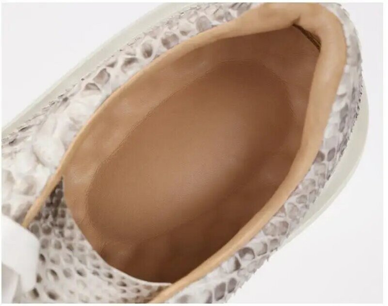 2021 новый дизайн 100% натуральная змеиная кожа питона мокасины для досуга подкладка из коровьей кожи лучшее качество плоская подошва тапочки