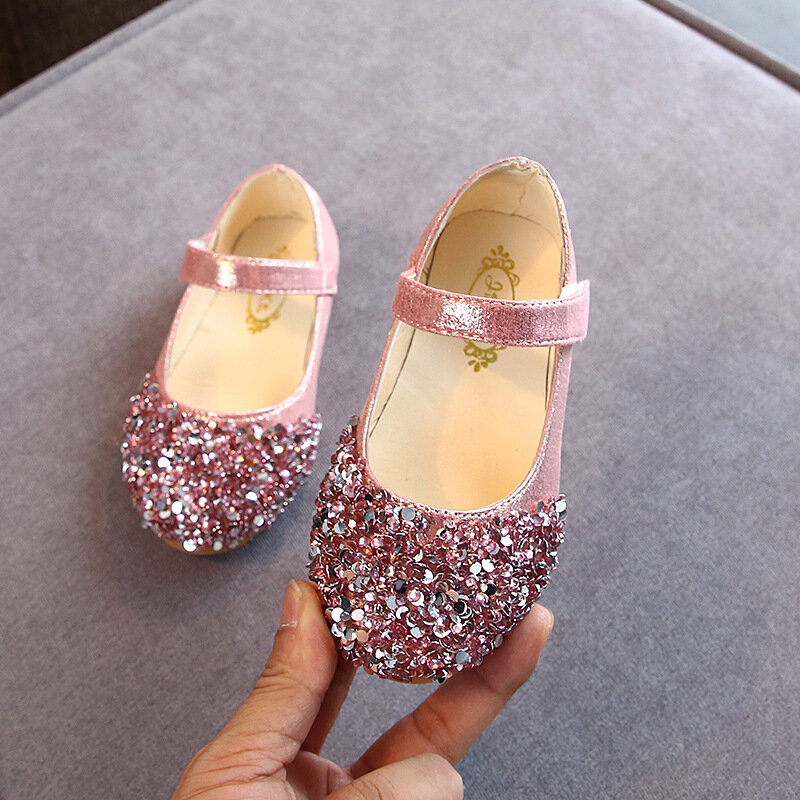 Zapatos de princesa con purpurina para niña, sandalias informales para baile de bebé, novedad de primavera 2023