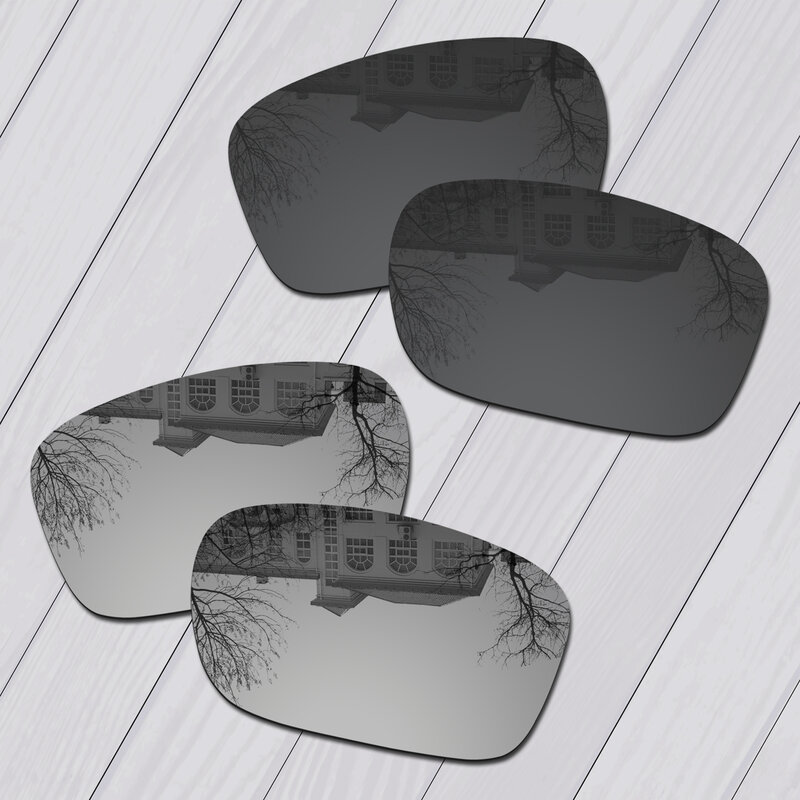 E.O.S-lentes polarizadas de repuesto para gafas de sol, lentes de sol negras y plateadas, de color negro y plateado, OO9367, 2 pares