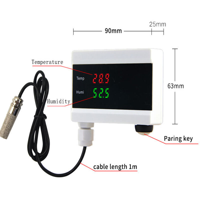 Tuya WIFI Temperature Humidity Sensor Indoor Hygrometer Thermometer Detector Smart Life Remote Control