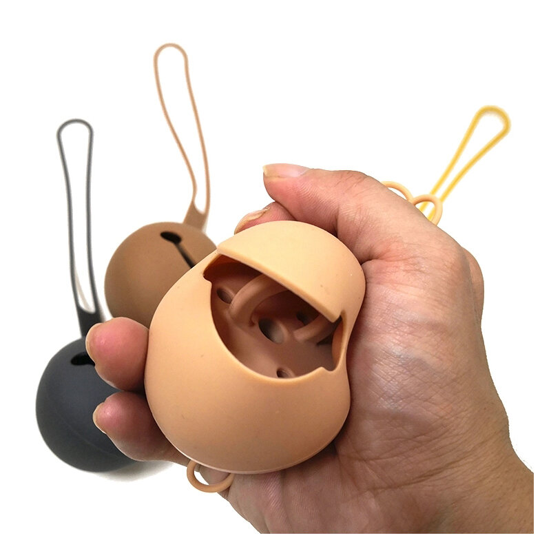 ออกแบบใหม่เด็กซิลิโคนPacifierทารกBPAฟรีแบบพกพาจุกนมหลอกกล่องหัวนมกล่องเก็บอาหารซิลิโคนเกรด