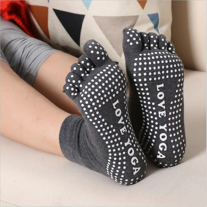 Meias de cinco dedos Harajuku Ing antiderrapante para senhoras, meias fofas de ioga, estilo divertido, novo