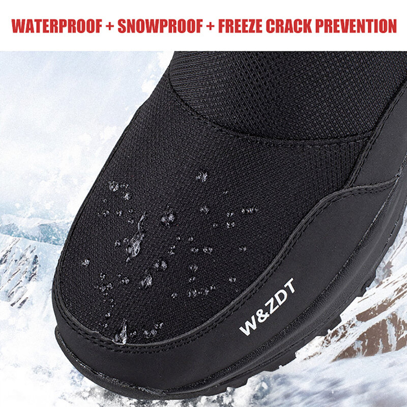 Мужские ботинки 2022, зимняя обувь, мужские зимние ботинки, водонепроницаемые Нескользящие зимние ботинки на толстом меху для-40 градусов, ботинки на платформе с застежкой-молнией, размер 40