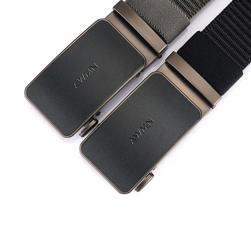 Cinturón antialérgico de nailon para hombre, hebilla de Metal original oficial de desbloqueo rápido, de alta calidad, a la moda, con hebilla automática para negocios
