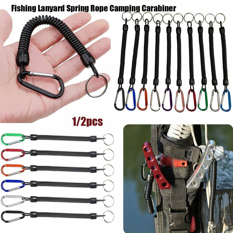 1/2pcs Tactical retrattile Spring Elastic Rope Security Gear Tool per escursionismo all'aperto campeggio portachiavi Anti-smarrimento del telefono