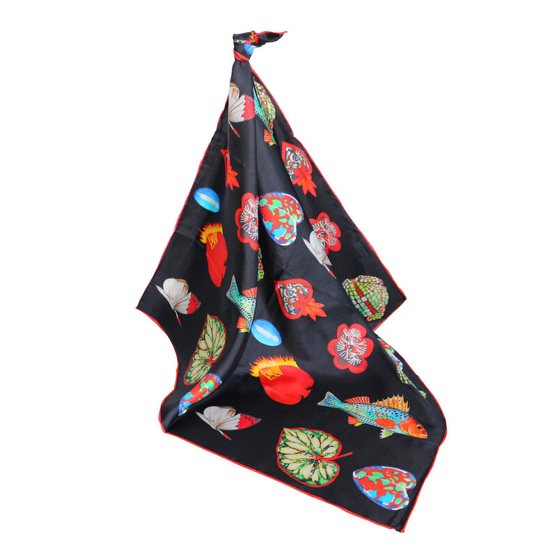 CISULI-bufanda de sarga de seda 100% para mujer, pañuelo cuadrado de seda pura, 70x70, 17