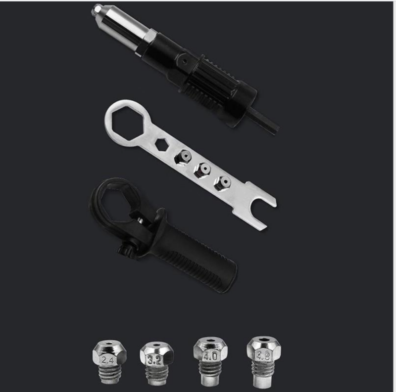 1 Set Electric Rivet Gun Riveting Adapter Insert Cordless Drill Aluminum Rivet Nut Riveter Insert Nail Power Tools Acessories
