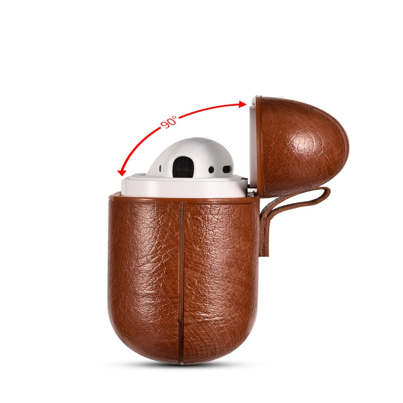 Manchon en cuir crochet étui pour écouteurs pour Apple Airpods Vintage casque pour Airpods étui marron mat boîte de charge housse de protection