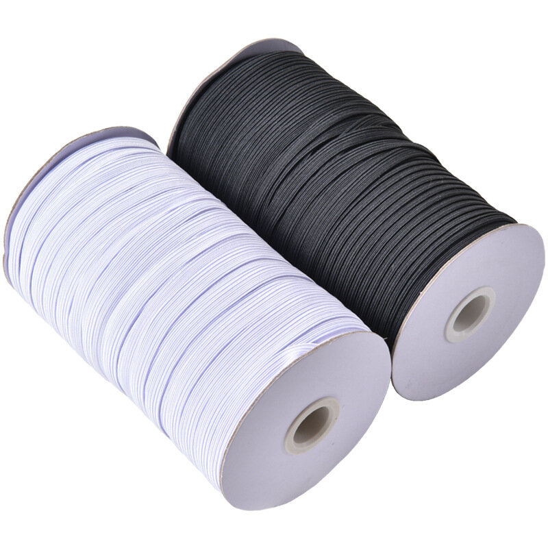 Maschere elastiche bianche nere 3mm 5mm 6mm 8mm 10mm 12mm elastico piatto alto elastico cinturino in vita cucito corda elastica maschera fai da te