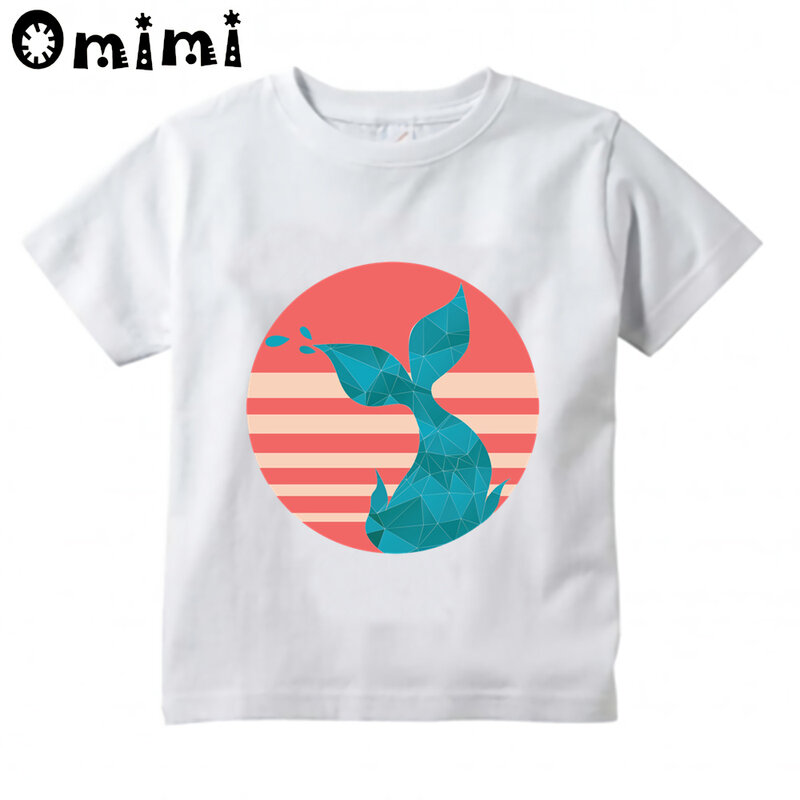 Camiseta con estampado de ballena Kartoon para niños y niñas, Tops Harajuku de moda, ropa de calle divertida de verano, YKP109