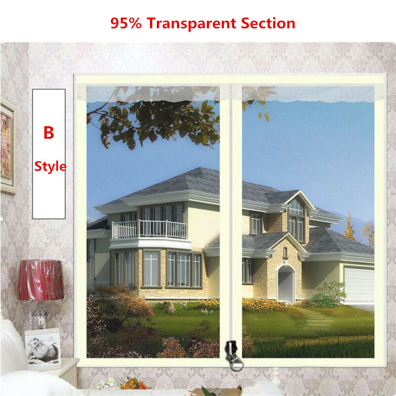 Thick Window Insulation Stickers Door And Window Seals Cold And Windproof Dustproof Insulation Film Partition Curtain 90*120 cm