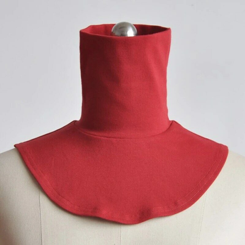 Gola falso gola rulê destacável, camisola de algodão em cor sólida simples para homens e mulheres, lenço decorativo