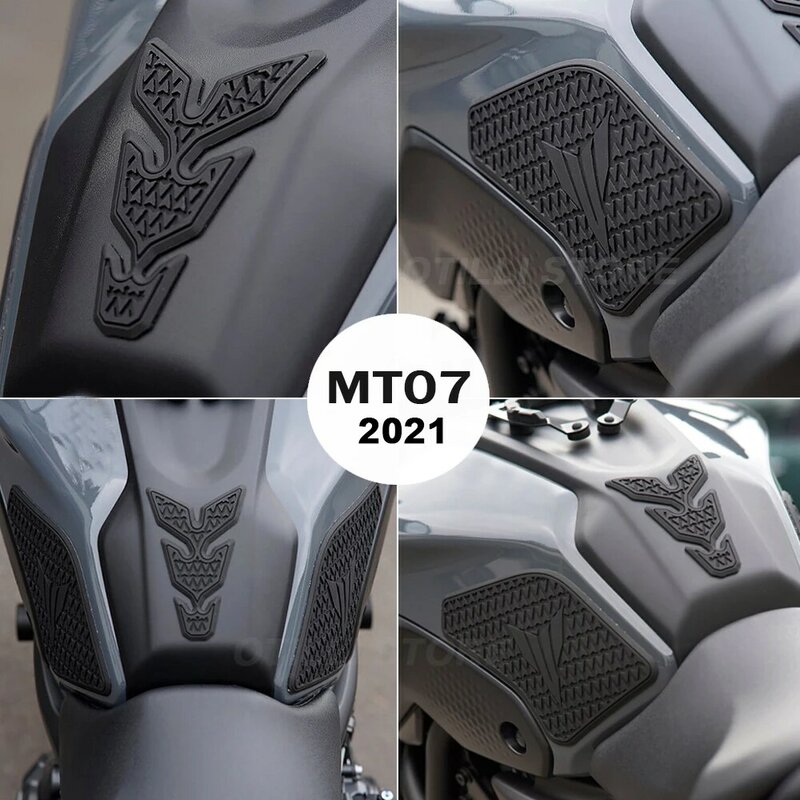Baru 2022 2023 untuk YAMAHA MT07 MT-07 MT 07 aksesori sepeda motor stiker bantalan karet antiair stiker tangki bahan bakar samping antiselip