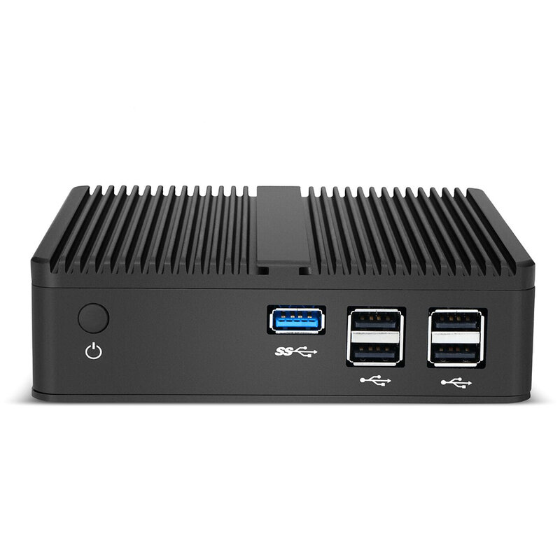 Mini PC Fanless com Intel Celeron, N2830, HDMI, Display VGA, 5x Portas USB, Gigabit Ethernet, Suporte Windows e Linux, Computador Robusto