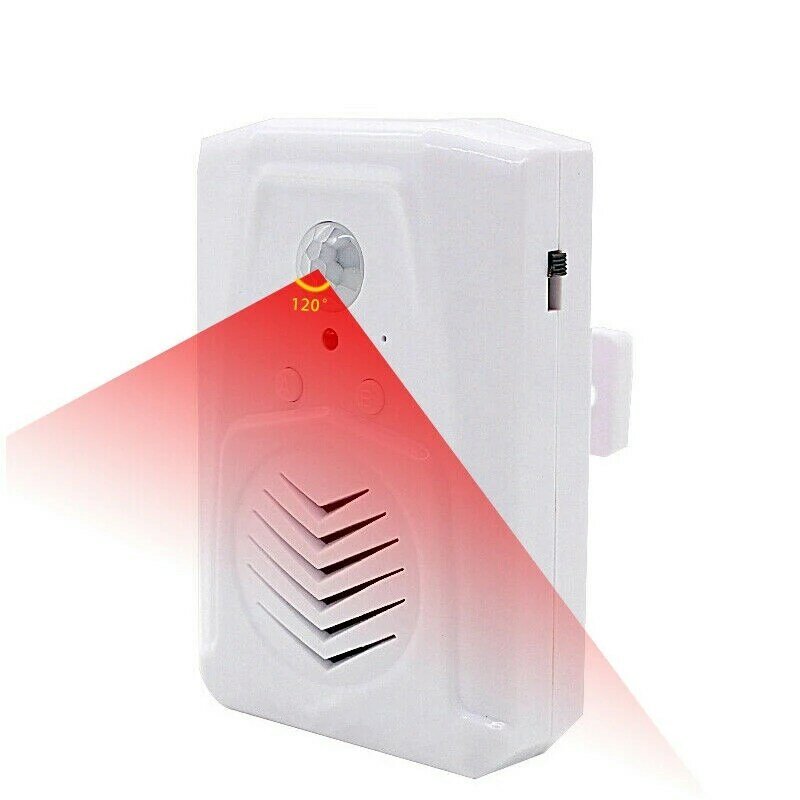 Sensor de movimiento timbre de puerta MP3 timbre infrarrojo Sensor de movimiento PIR inalámbrico Prompter de voz bienvenida puerta campana de entrada alarma