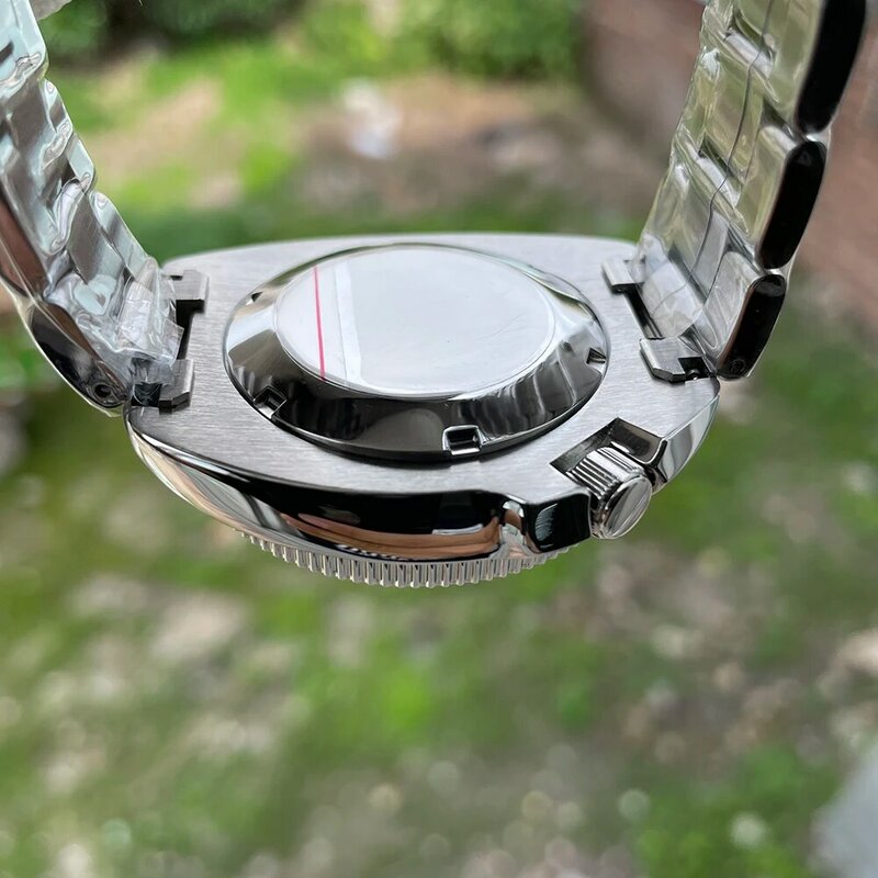 Brak tarczy Logo! SD1970 Steeldive marka 44MM mężczyźni NH35 automatyczny zegarek dla nurka z ceramiczna ramka szkiełka zegarka