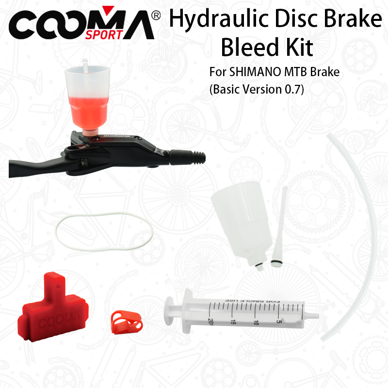 Комплект для прокачки гидравлического тормоза COOMA Sport для тормозной системы SHIMANO, тормоз с минеральным маслом, базовый V0.7/V0.85