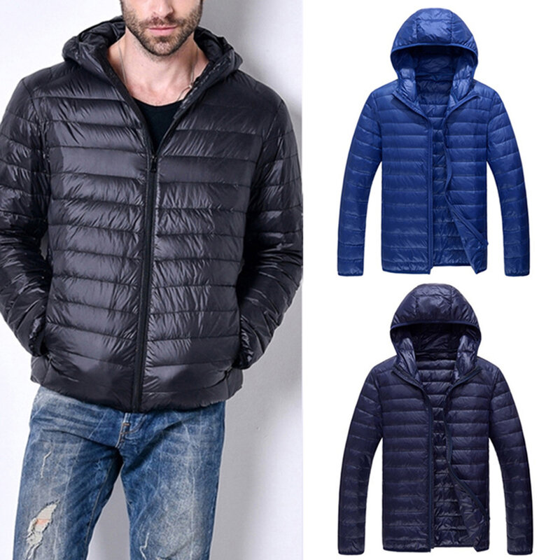 Ultra Light Winter Duck Down Jacket Men Hooded Quality Feather Coat Slim Down Jackets and Coats Lightweight Padded Jackets 2024