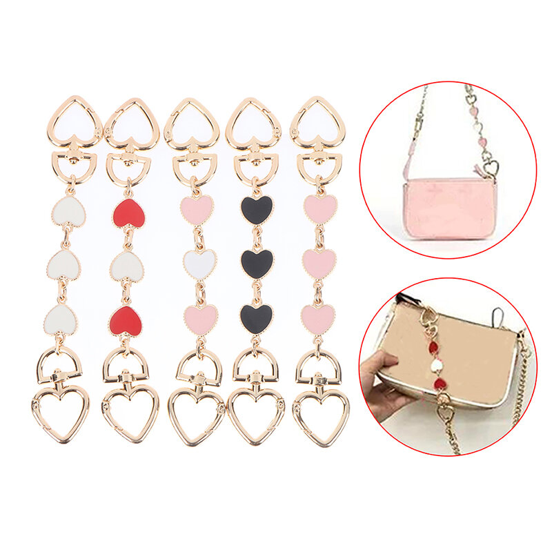 Bag Chain Strap Extender Heart-shaped Hanging Replacement Chain For Purse Clutch Handbag Bag Extension Chain Bag Accessories