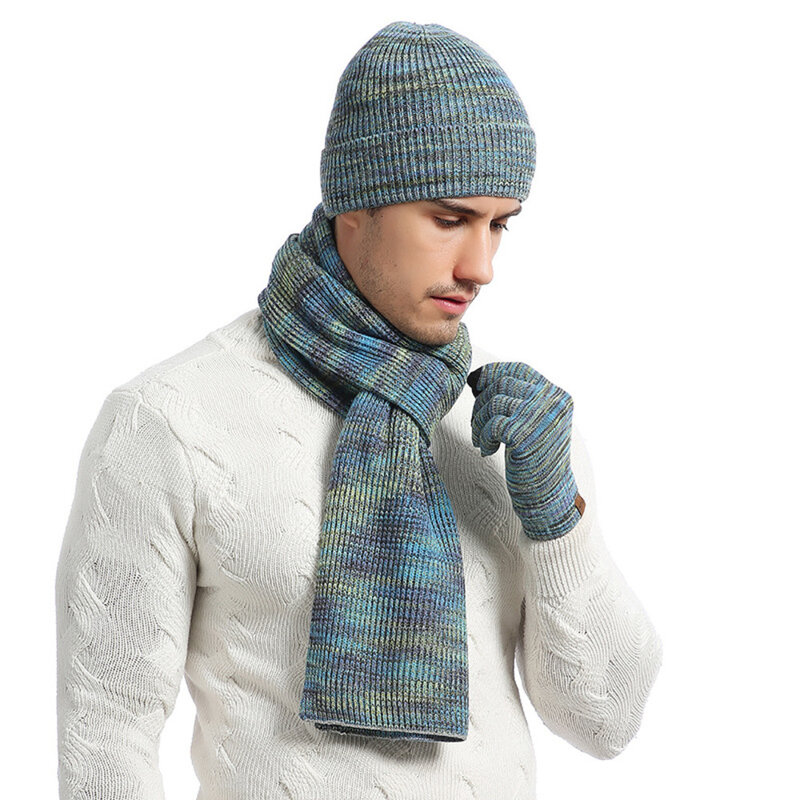 XPeople-Conjunto de gorros y guantes de punto para mujer y hombre, conjunto de accesorios de invierno, lana suave forrada, gorro suave y cálido