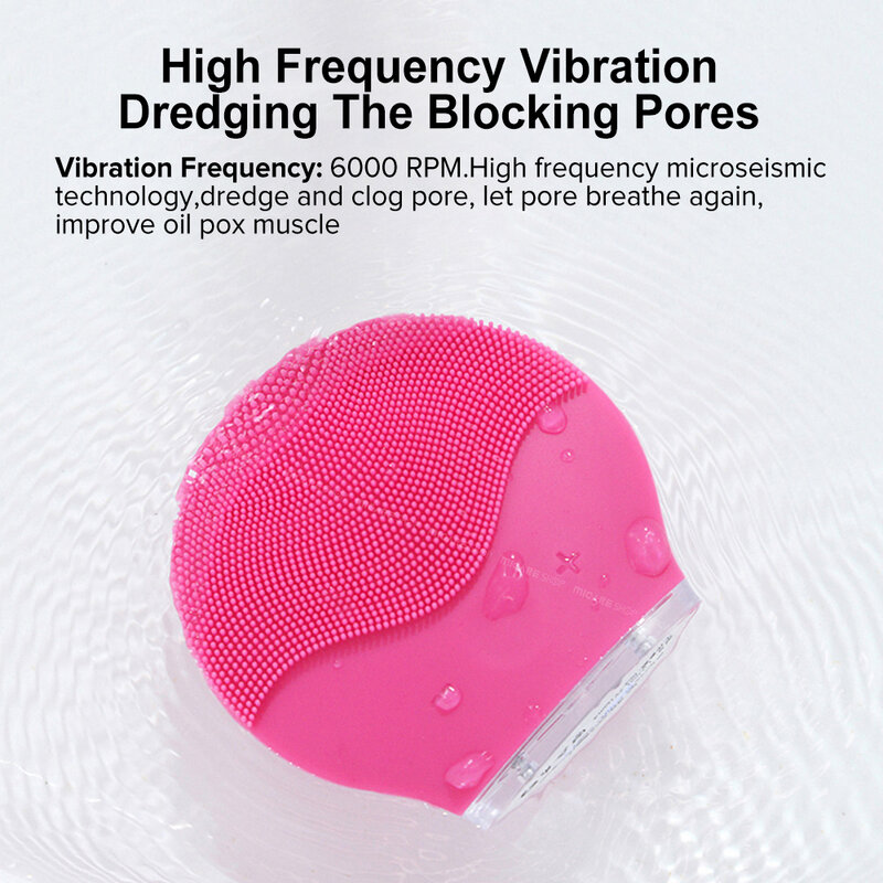 Ultra sonic Vibration Elektrische Gesichts Reinigung Pinsel Silikon sonic Gesicht Reinigung Pinsel Mitesser Entferner Reiniger Wiederaufladbare