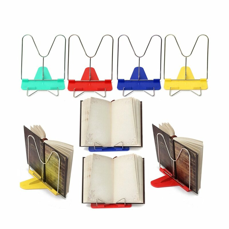 2020 ajustável dobrável livro de leitura suporte documento suporte de escritório fornecimento aço inoxidável rack plástico base leitura boo