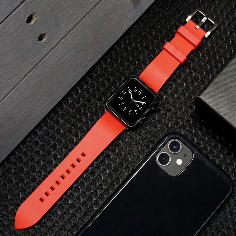 Correa de silicona para reloj Apple Watch banda 44mm/40mm iWatch banda 42mm/38mm deporte pulsera de la venda de reloj para Apple watch 5 4 3 2 1
