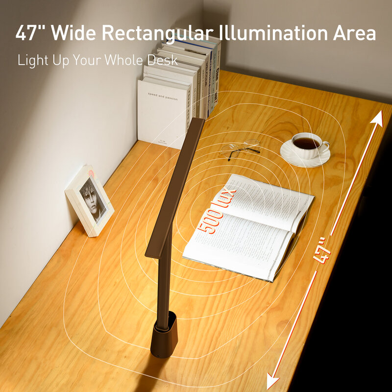 Baseus Lampu Meja LED Pelindung Mata Belajar Dapat Diredupkan Lampu Kantor Lampu Meja Lipat Lampu Samping Tempat Tidur Adaptif Pintar untuk Baca