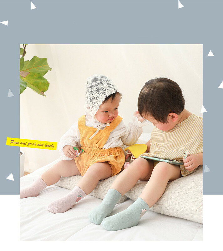 Новые детские носки из чесаного хлопка на весну и осень, аксессуары для малышей, носки для мальчиков и девочек