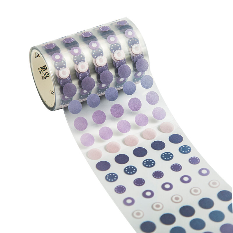 Dimi 1250 Pcs/ Roll Stippen Washi Tape Ronde Stickers Dot Masking Plakband Decor Scrapbooking Diy Dagboek Planner Briefpapier